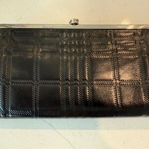 HOBO Clutch in Elegant Black Leather